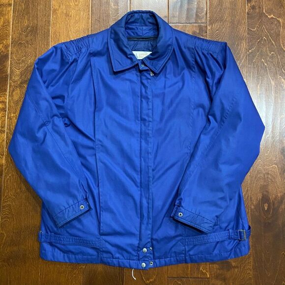 London Fog Vintage 80s Full Zip Ocean Blue Belted Jacket Women's Size 16 Regular - Picture 3 of 10